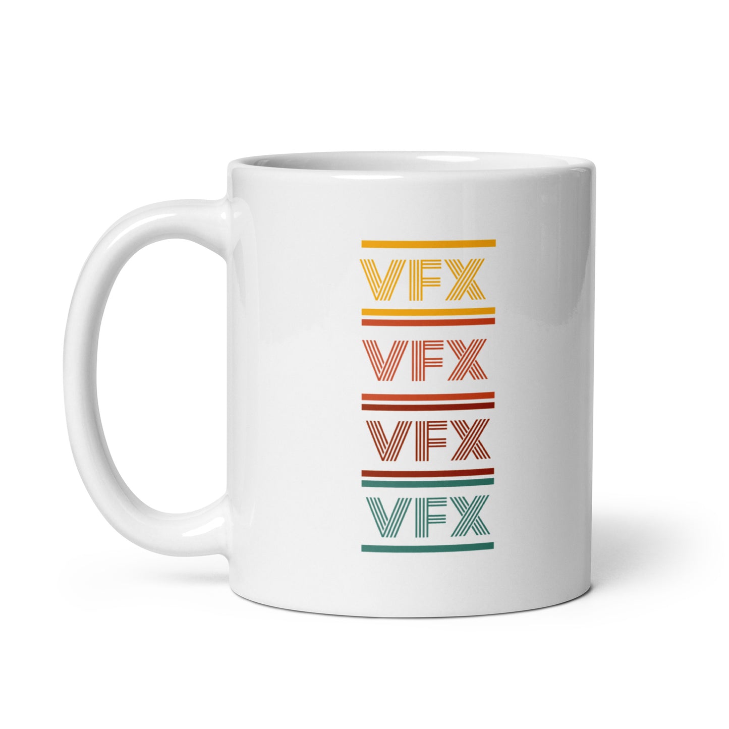 White Glossy Mug VFX Retro - CineQuips