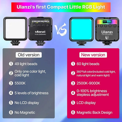 Ulanzi VL49 RGB Video Lights - CineQuips
