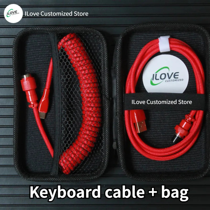 Coiled Keyboard Cable USB C for Mechanical Gaming Keyboard - CineQuips