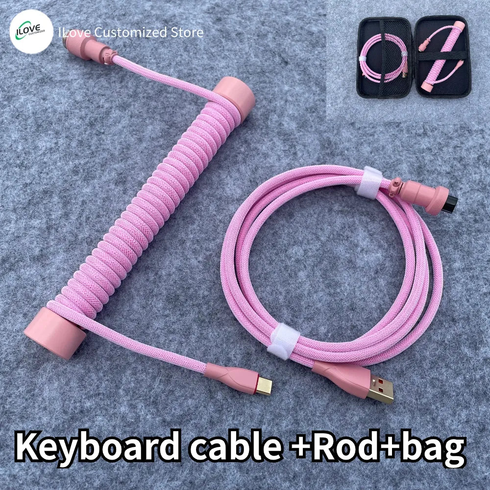 Coiled Keyboard Cable USB C for Mechanical Gaming Keyboard - CineQuips