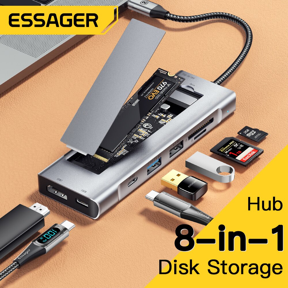 8-in-1 USB Hub With SSD Disk Storage Function - CineQuips