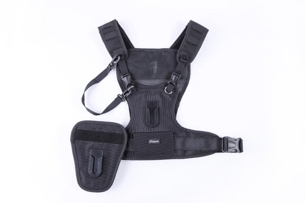 Dual Camera Carrying Chest Harness With Side Holster DSLRS (upgradable to 3) - CineQuips