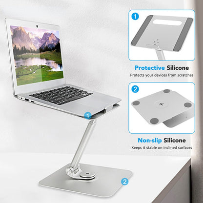 Laptop Stand Desk Riser 360 Rotation Multi-Angle Height Adjustable - CineQuips