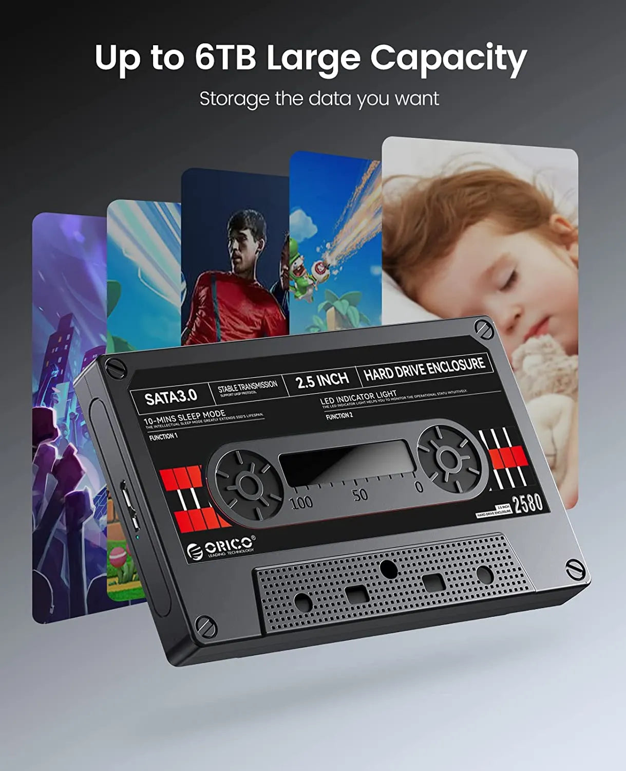 Retro Cassette Tape 2.5'' HDD Enclosure Type-C - CineQuips