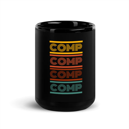 Black Glossy Mug Comp Retro - CineQuips