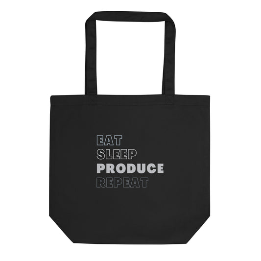 Eco Tote Bag Produce Repeat Black Monotone - CineQuips