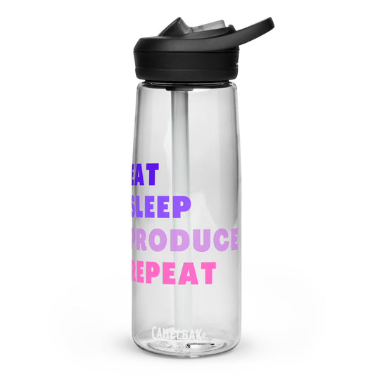 Sports Water Bottle Produce Repeat - CineQuips