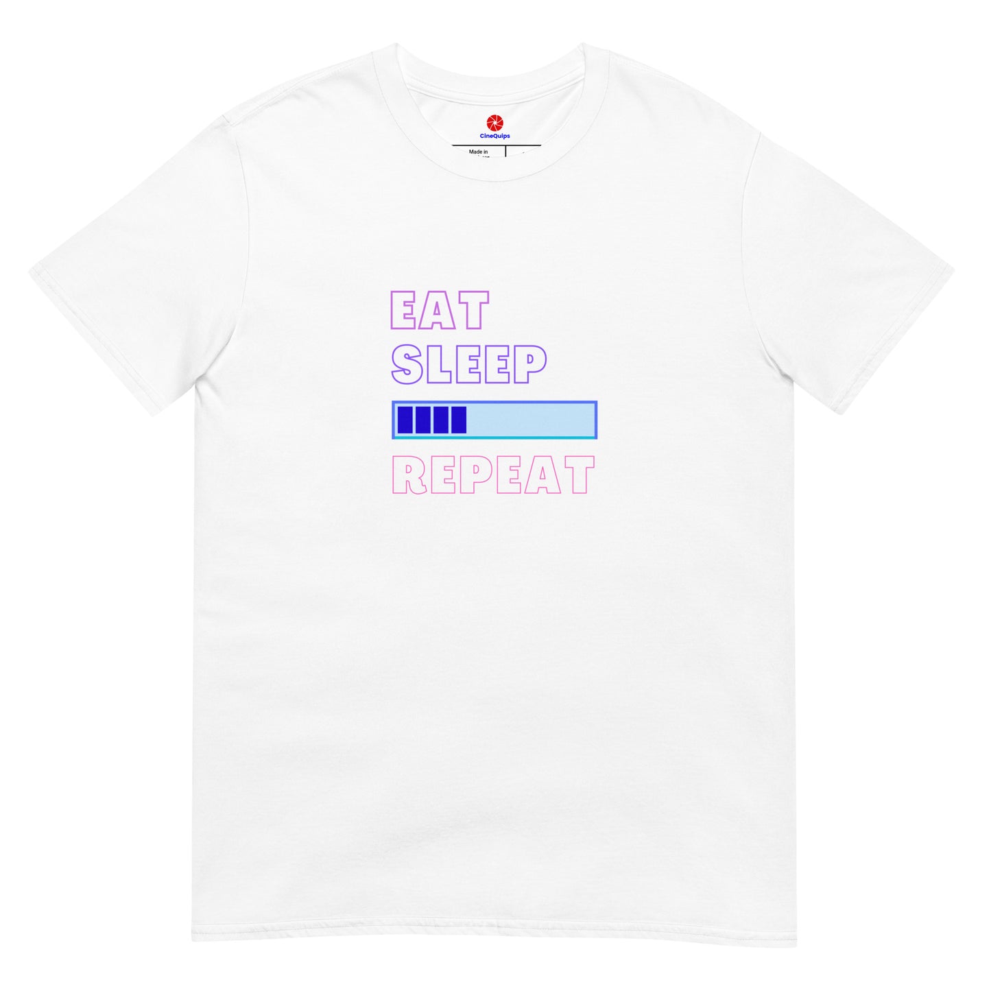 Short-Sleeve Unisex T-Shirt Load / Render Repeat White - CineQuips