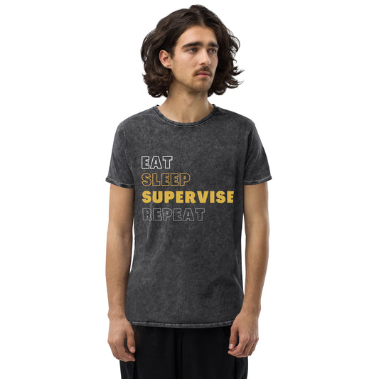 Denim T-Shirt Unisex Supervise / Repeat YLW - CineQuips