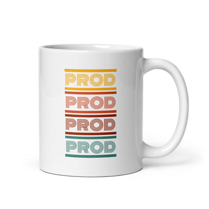 White Glossy Mug Producer Retro - CineQuips