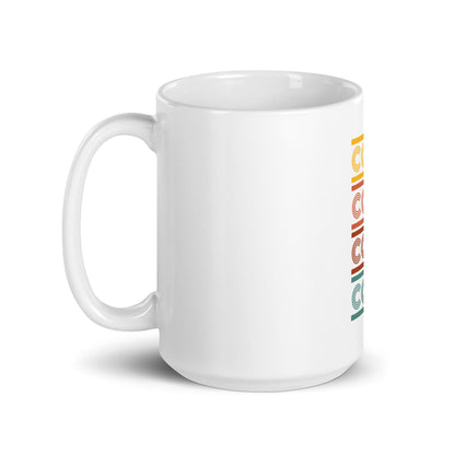 White Glossy Mug Comp Retro - CineQuips