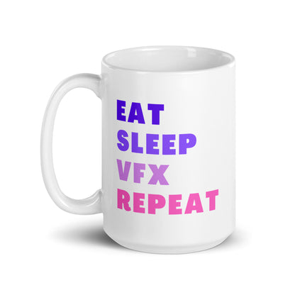 White Glossy Mug VFX Repeat White - CineQuips